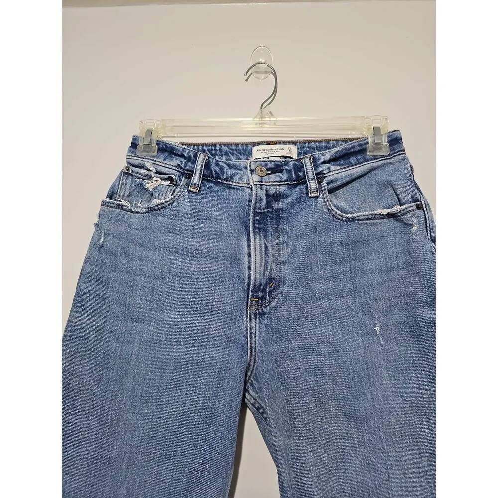 Abercrombie & Fitch 90s Relaxed High Rise Curve Love Womens 28 6S Medium Wash - Picture 5 of 13